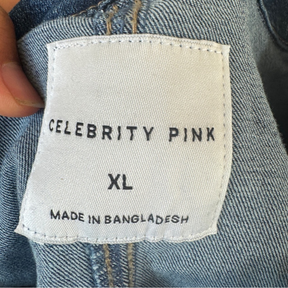 Celebrity Pink Jumpsuit ‎ Women's Denim Short Sleeve Long Jumpsuit Size XL - Picture 4 of 16